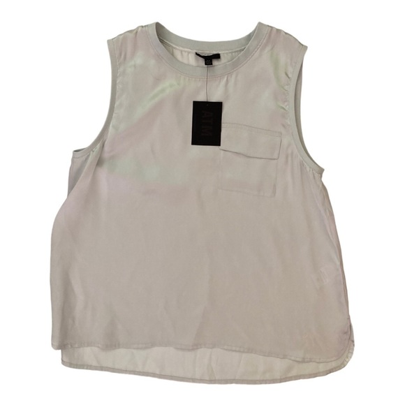 ATM Anthony Thomas Melillo Silk Charmeuse Sleeveless Blouse in Frost  NWT - Picture 4 of 7